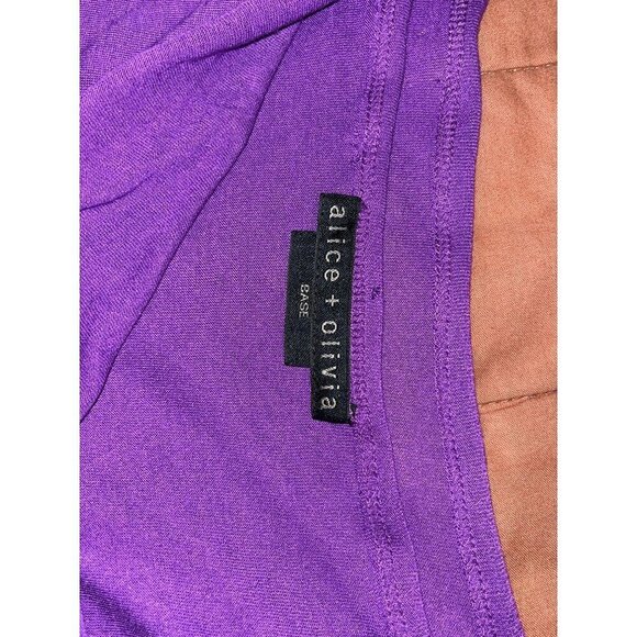 Alice + Olivia Purple Draped Cowl Neck Tunic Dress Rayon Blend Womens Small - Picture 3 of 7